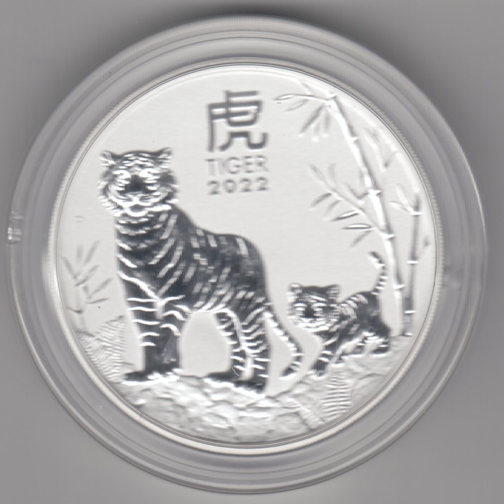  Australien, 2 Dollar 2022, Lunar III Tiger, 2 unzen oz Silber, 62,2 Gramm Feinsilber   