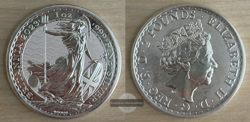  Großbritannien  2 Pounds  2023  Britannia  FM-Frankfurt  Feinsilber: 31g   