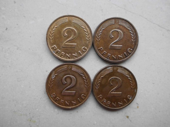  Bundesrepublik Deutschland: 4 x 2 Pfennig (1962)   