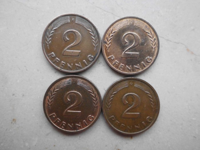  Bundesrepublik Deutschland: 4 x 2 Pfennig (1963)   