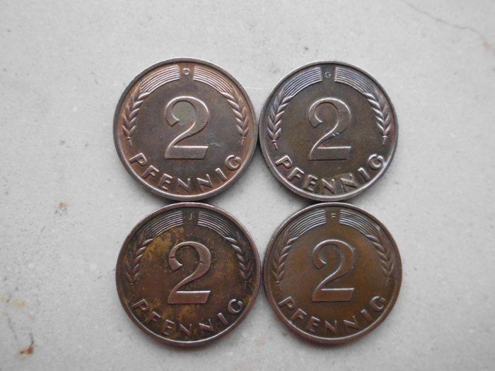  Bundesrepublik Deutschland: 4 x 2 Pfennig (1966)   