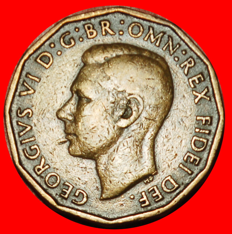  Ⰶ NO INDIA (1949-1952): GREAT BRITAIN ★ 3 PENCE 1950 THRIFT GEORGE VI (1937-★LOW START ★ NO RESERVE!   