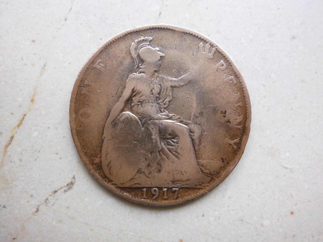  Großbritannien: 1 Penny (1917)- George V.   