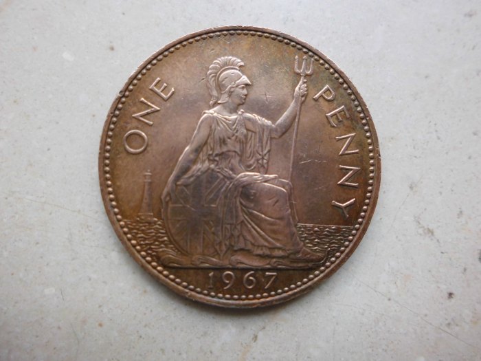  Großbritannien: 1 Penny (1967)- Elizabeth II.   