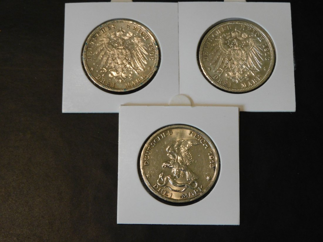  GERMANY 3X3 MARK 1908-13-13 PRUSSIA.GRADE-PLEASE SEE PHOTOS.   