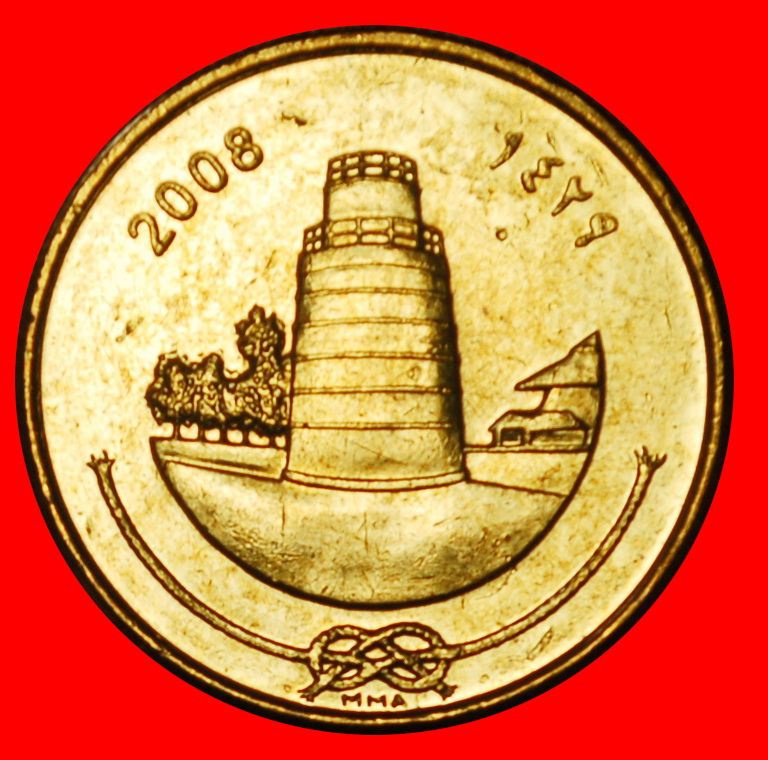  Ⰶ GREAT BRITAIN: MALDIVES ★ 25 LAARI 1429-2008 CORAL MOSQUE! UNC MINT LUSTRE★LOW START ★ NO RESERVE!   