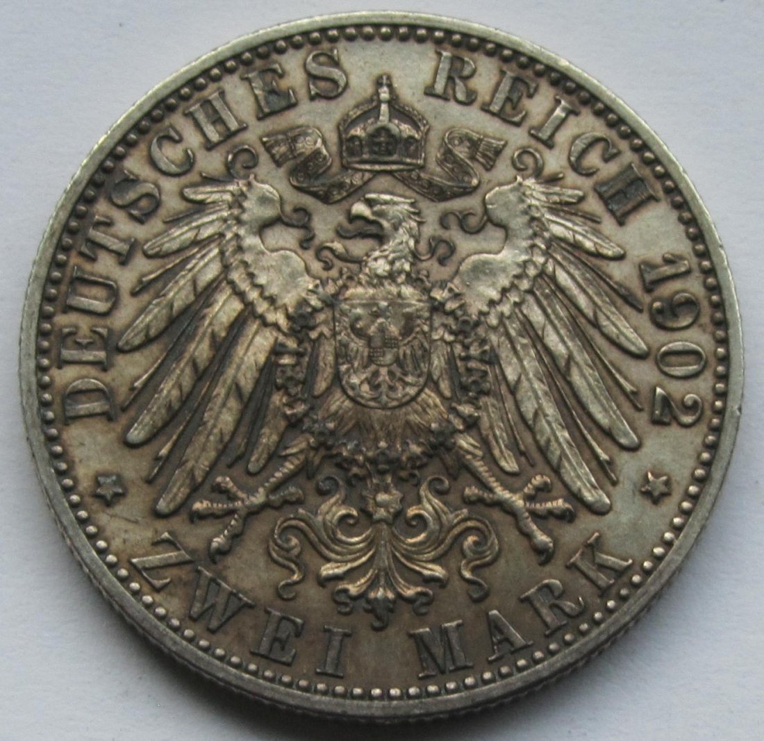  Kaiserreich: Baden, 2 Mark Thronjubiläum (Jaeger 30), 1902   