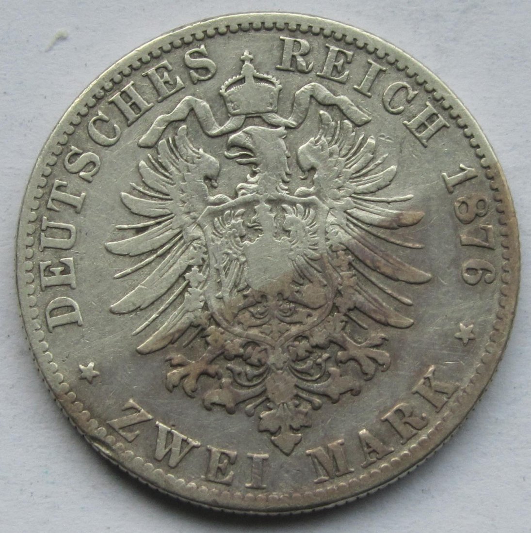  Kaiserreich: Sachsen, 2 Mark Albert (Jaeger 121), 1876   