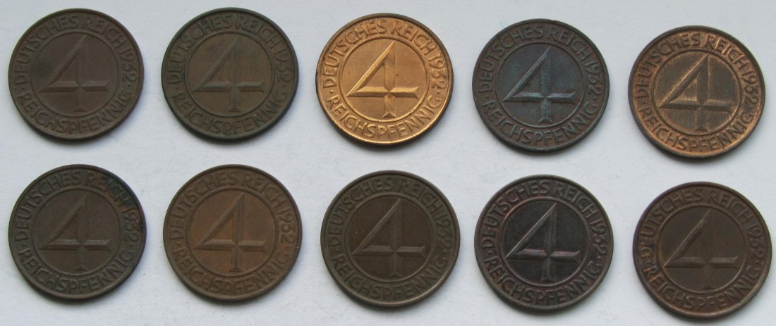  Weimarer Republik: 10 x 4 Pfennig   