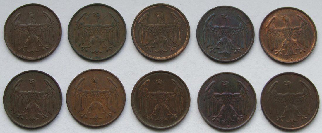  Weimarer Republik: 10 x 4 Pfennig   