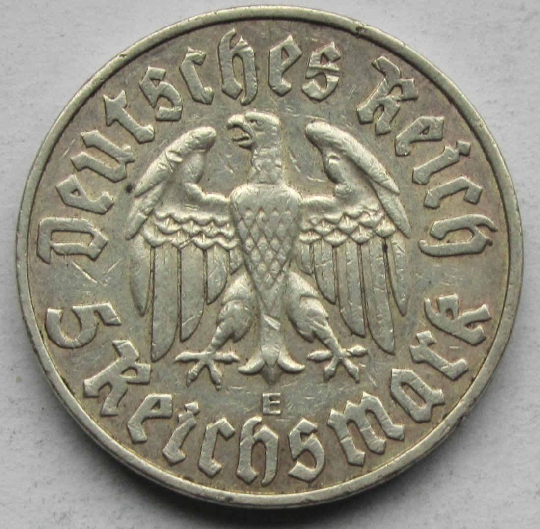  Deutsches Reich: 5 Mark Luther (Jaeger 353), 1933 E   