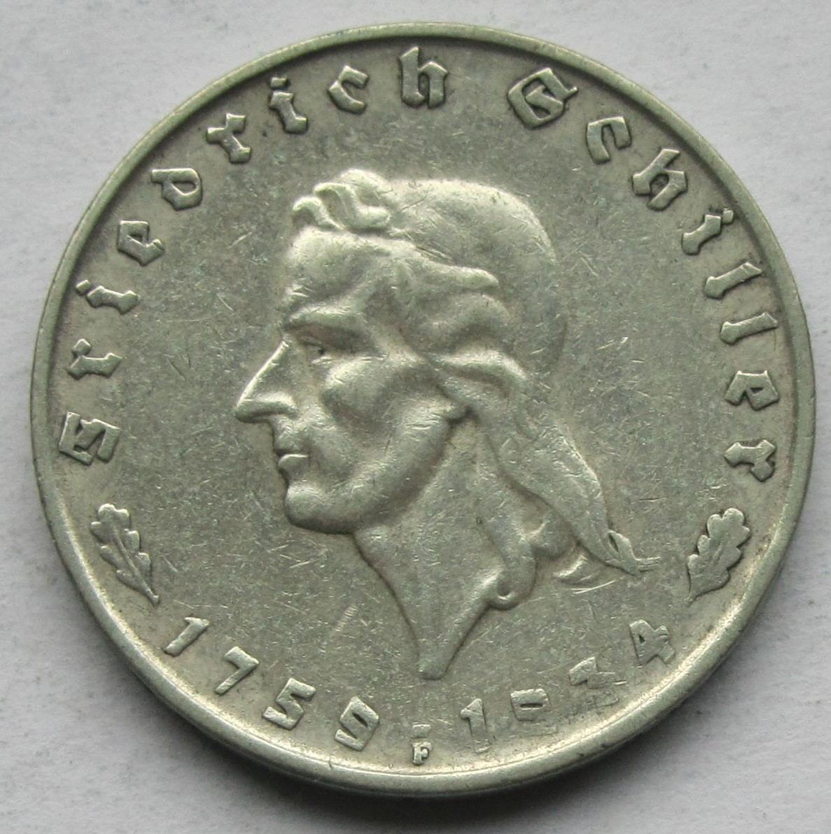  Deutsches Reich: 2 Mark Schiller (Jaeger 358), 1934   