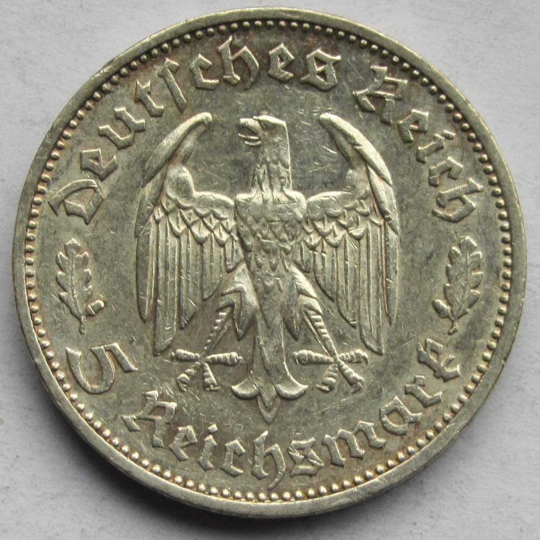  Deutsches Reich: 5 Mark Schiller (Jaeger 359), 1934   