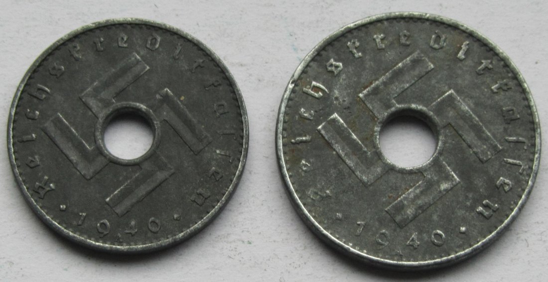  Deutsches Reich: 5 + 10 Pfennig Reichskreditkassen 1940 A   