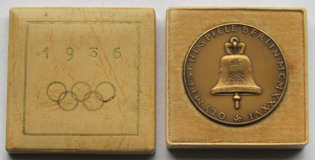  Bronzemedaille Olympische Spiele 1936, im Originaletui   