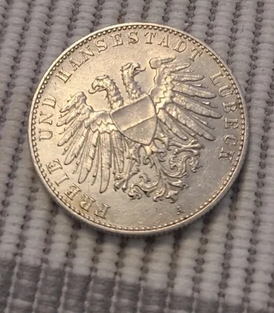  2 MARK Stadtwappen Lübeck 1901 Jäger 21 Stempelglanz selten rar   