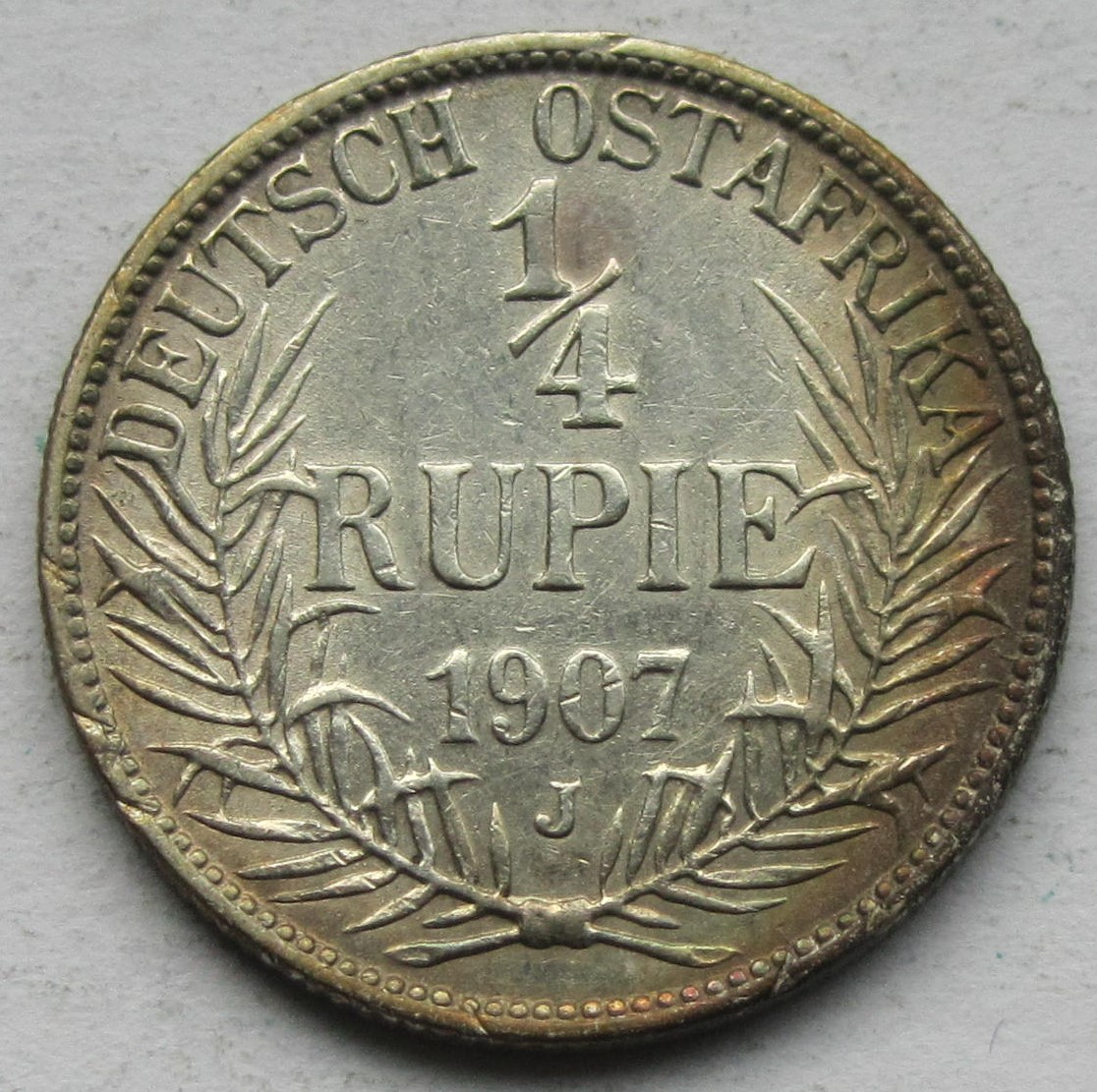  Ostafrika: 1/4 Rupie 1907   