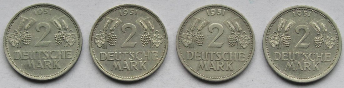  Deutschland: Satz 2 DM Weintraube 1951   