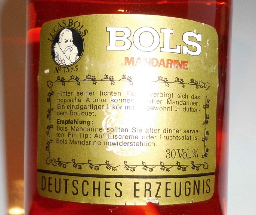  BOLS Mandarinenlikör 0.7 Liter 30% Alc Antikspirituose aus den 1990ern   