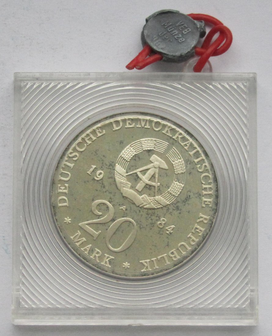  DDR: 20 Mark Händel 1984, Polierte Platte   