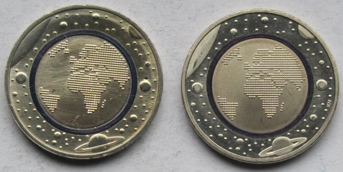  Deutschland: 5 Euro Planet Erde 2016, 2 Stück (G + J)   