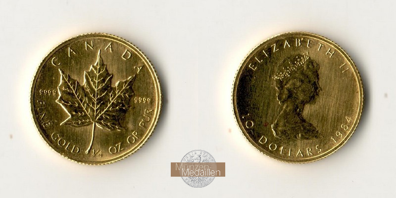 Kanada MM-Frankfurt Feingewicht: 7,78g 10 Dollar (Maple Leaf) 1984 