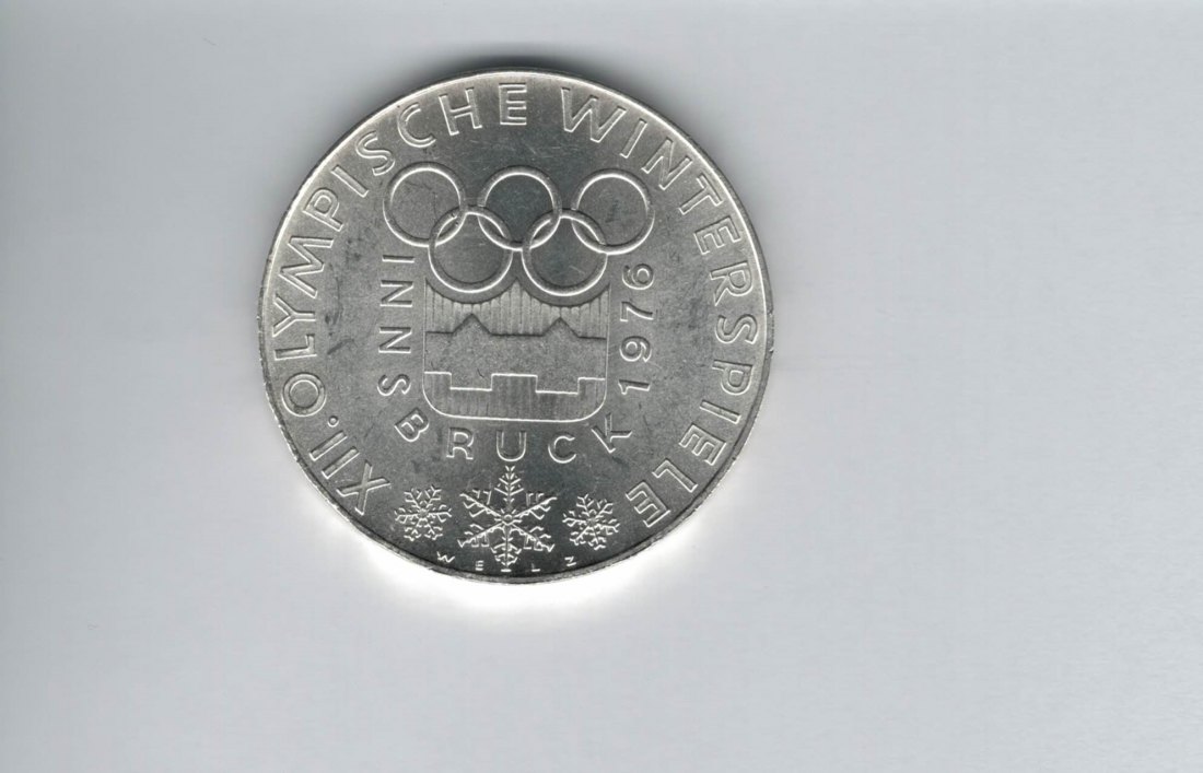  100 Schilling 1974 Olympische Winterspiele 1976 Innsbruck 15,36 Fein silber Österreich (01914/1)   