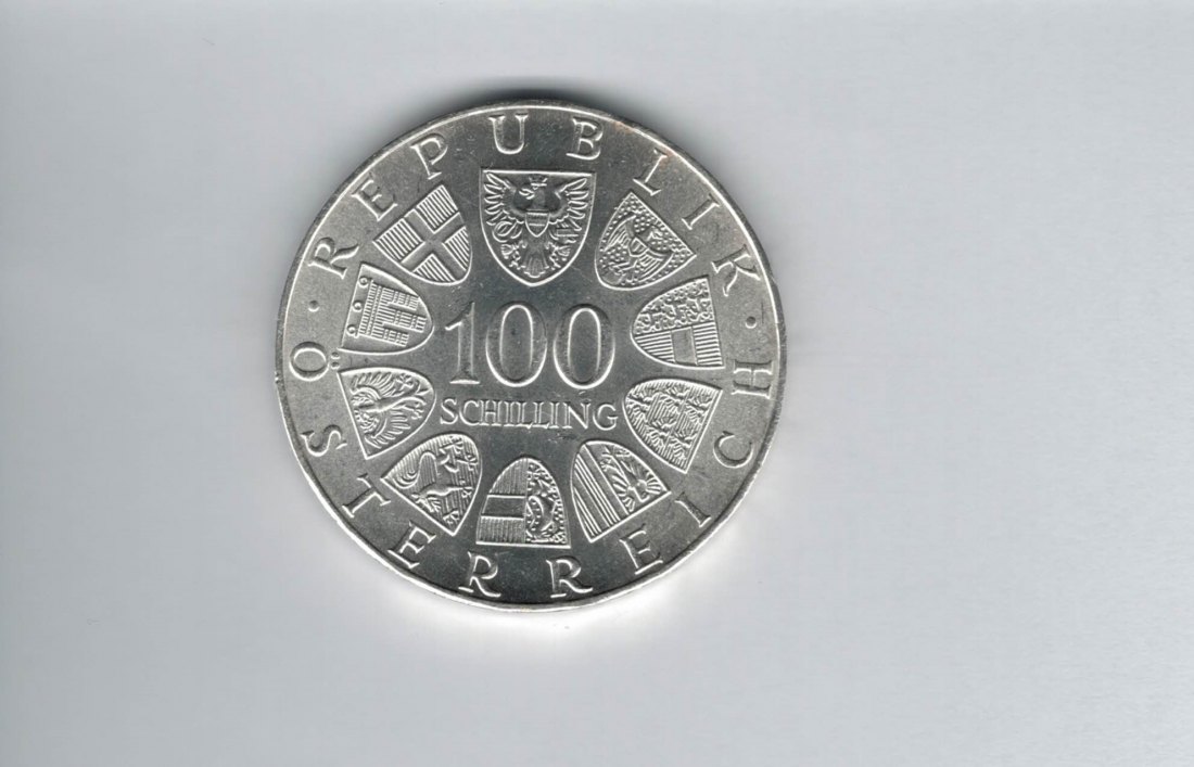  100 Schilling 1974 Olympische Winterspiele 1976 Innsbruck 15,36 Fein silber Österreich (01914/1)   