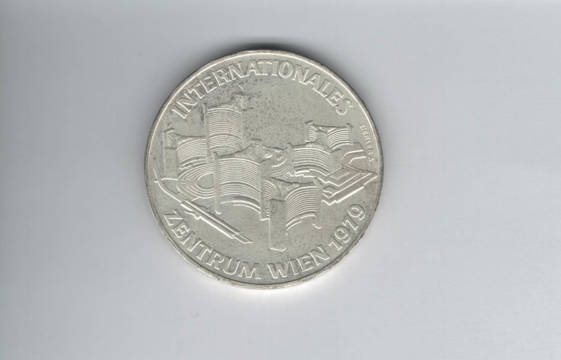  100 Schilling 1979 Internationales Zentrum Wien Uno City silber Österreich 2.Rep (01914/23)   