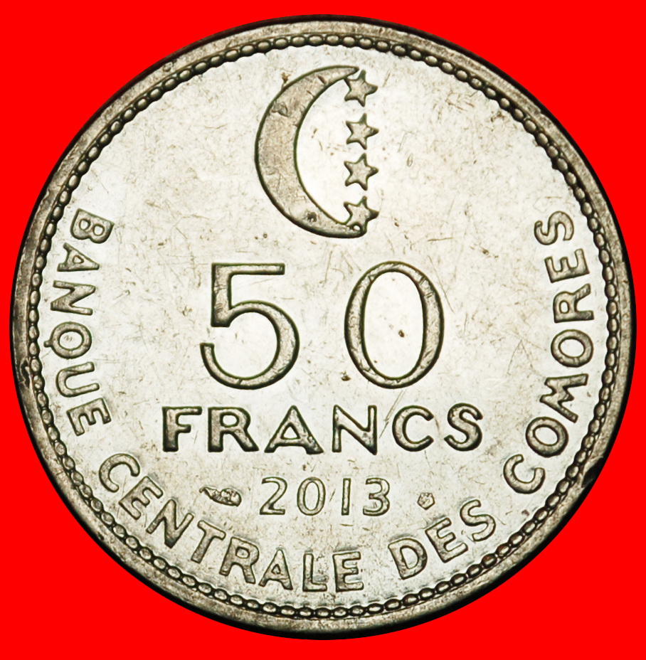  Ⰶ FRANCE (2013-2020): COMOROS ★ 50 FRANCS 2013 ERRORS!★LOW START ★ NO RESERVE!   