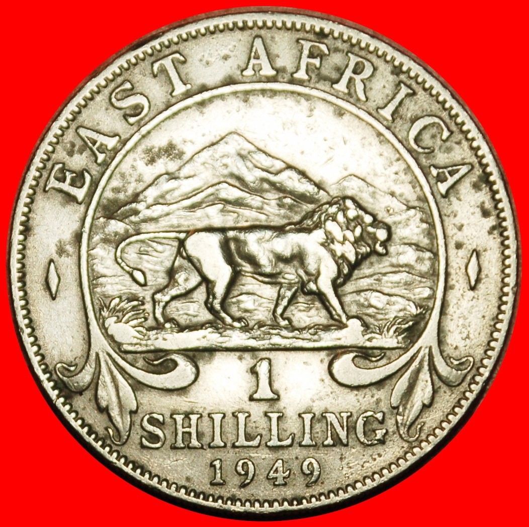  Ⰶ GREAT BRITAIN (1948-1952): EAST AFRICA ★ 1 SHILLING 1949 LION NO INDIA! ★LOW START ★ NO RESERVE!   