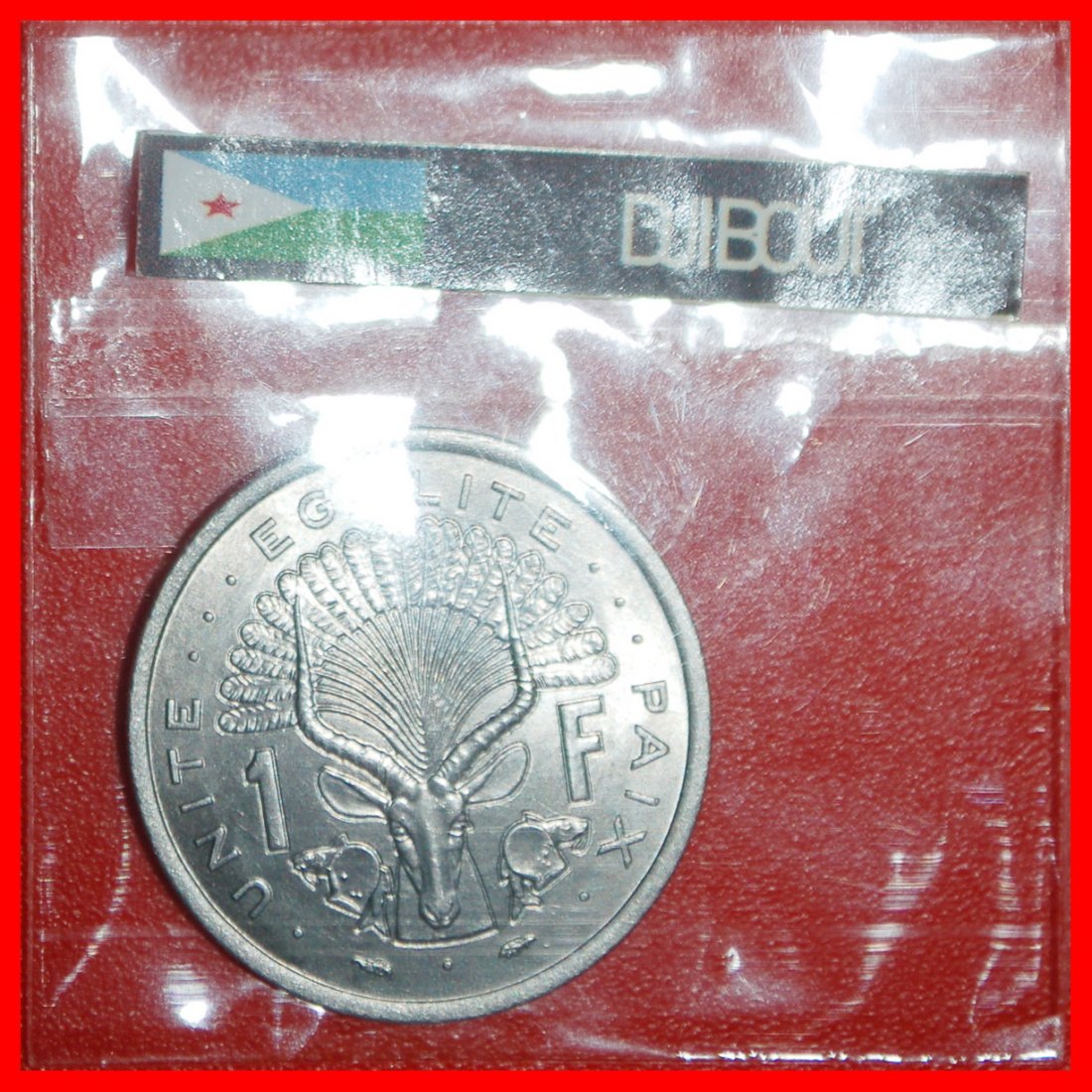  Ⰶ ANTELOPE FRANCE (1977-1999): DJIBOUTI★1 FRANC 1977 UNC MINT LUSTRE! HOLDER★LOW START ★ NO RESERVE!   