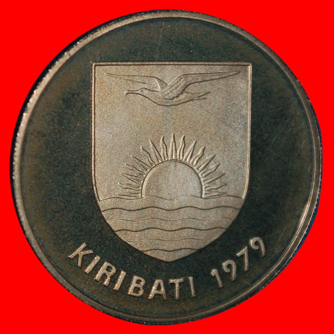  Ⰶ GREAT BRITAIN: KIRIBATI★20 CENTS 1979 DOLPHINS PROOF MINT LUSTRE! UNCOMMON★LOW START ★ NO RESERVE!   