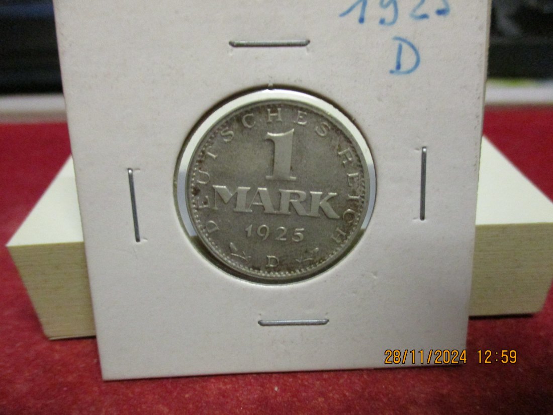  1 Mark 1925 D Silbermünze J. 311   