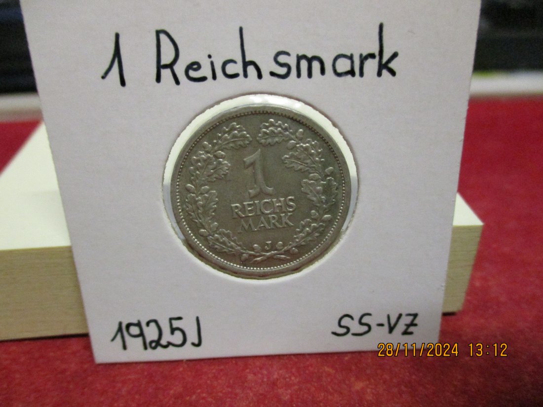  1 Reichsmark 1925 J Silbermünze J. 319   