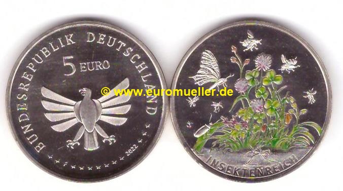 Deutschland 5 Euro Gedenkmünze 2022...Insekten   