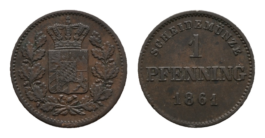  Altdeutschland; 1 Pfennig 1861   