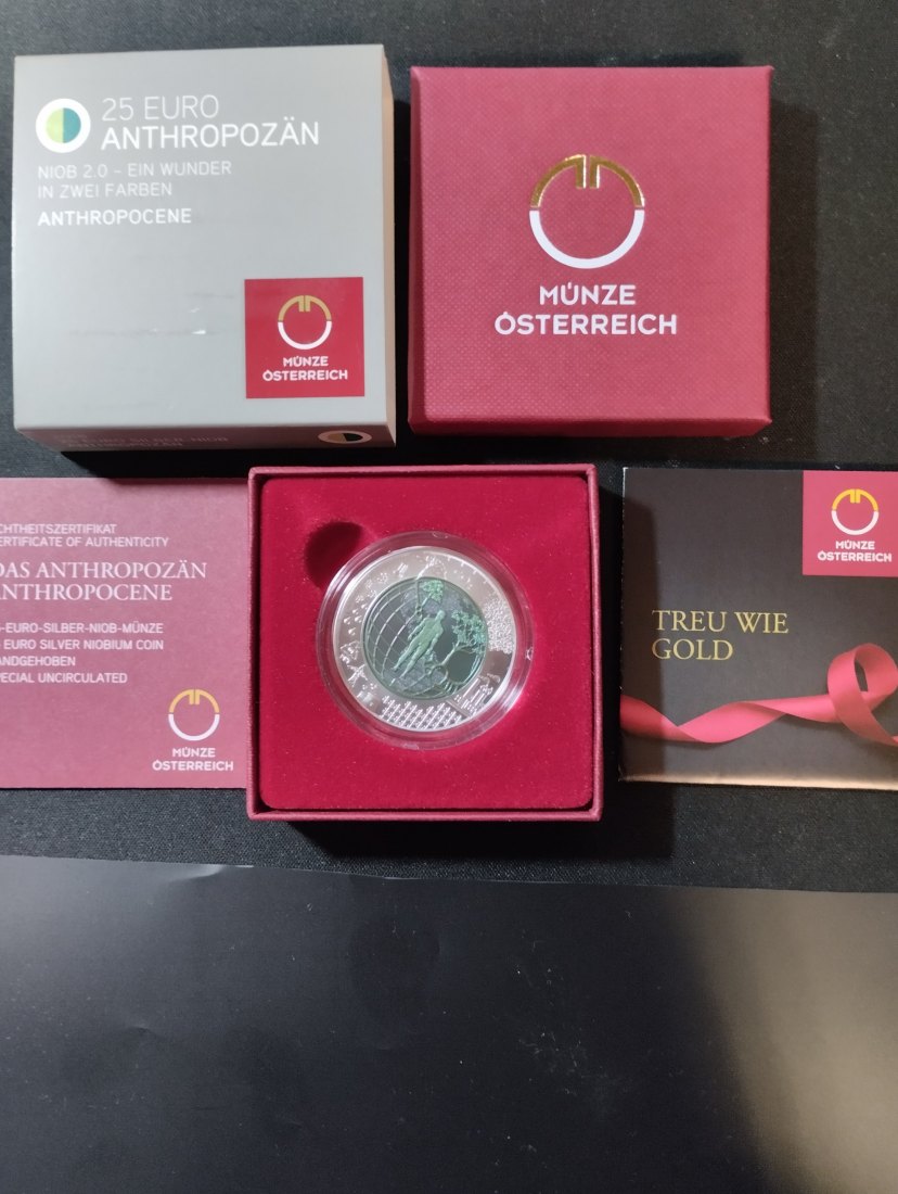  2018 Österreich 25 Euro Niob Silber Antropozän   