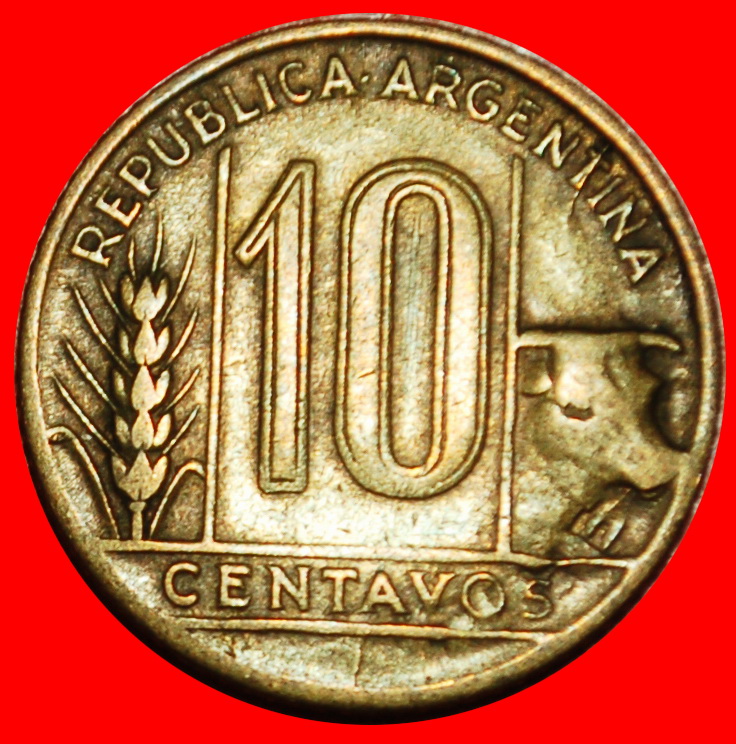  Ⰶ COW (1942-1950): ARGENTINA ★ 10 CENTAVOS 1948! LOW START ★ NO RESERVE!   