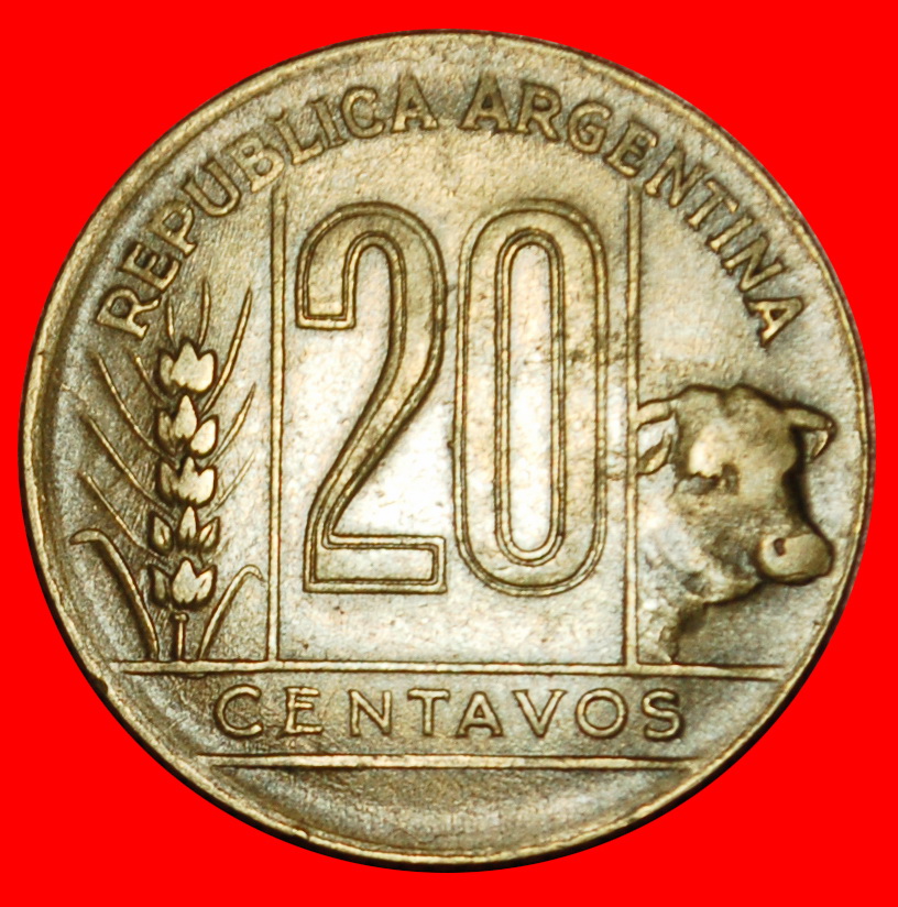  Ⰶ KUH (1942-1950): ARGENTINIEN ★ 20 CENTAVO 1945! OHNE VORBEHALT!   