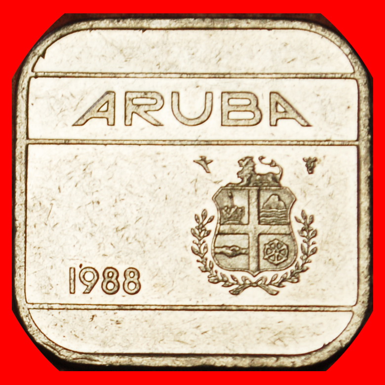  Ⰶ NETHERLANDS (1986-2023): ARUBA ★ 50 CENTS 1988 MINT LUSTRE! UNCOMMON!  LOW START ★ NO RESERVE!   