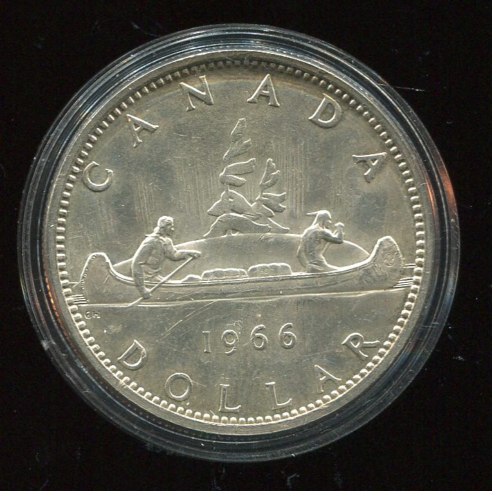  Kanada Dollar Silbermünze von 1966   