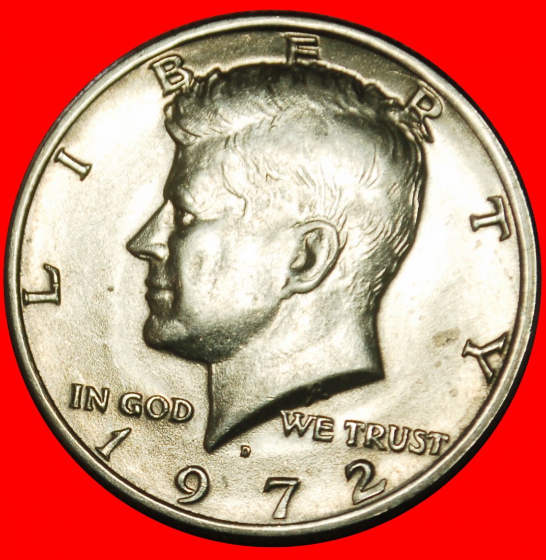  Ⰶ EAGLE (1964-2024): USA ★ 1/2 DOLLAR 1972D KENNEDY (1960-1963)! MINT LUSTRE!★LOW START★ NO RESERVE!   