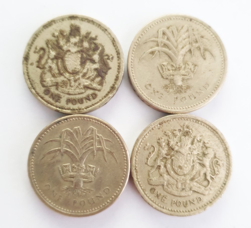  4 Stück 1 PFUND GROSSBRITANNIEN   