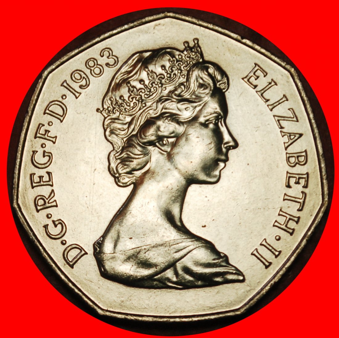  Ⰶ SIEBENECK (1982-1984): GROSSBRITANNIEN★50 PENCE 1983 BU UNGEWÖHNLICH! ELISABETH II★OHNE VORBEHALT!   