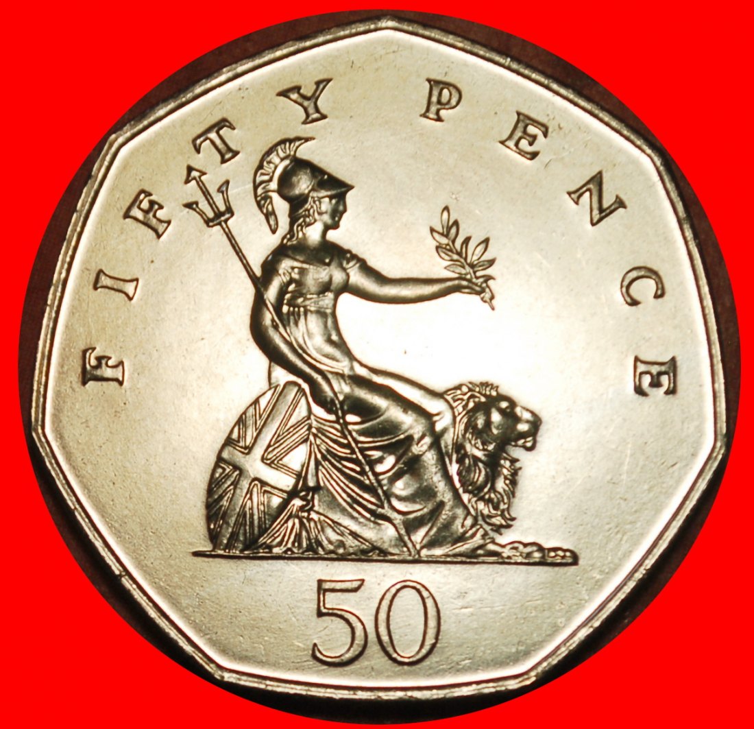  Ⰶ SIEBENECK (1982-1984): GROSSBRITANNIEN★50 PENCE 1983 BU UNGEWÖHNLICH! ELISABETH II★OHNE VORBEHALT!   