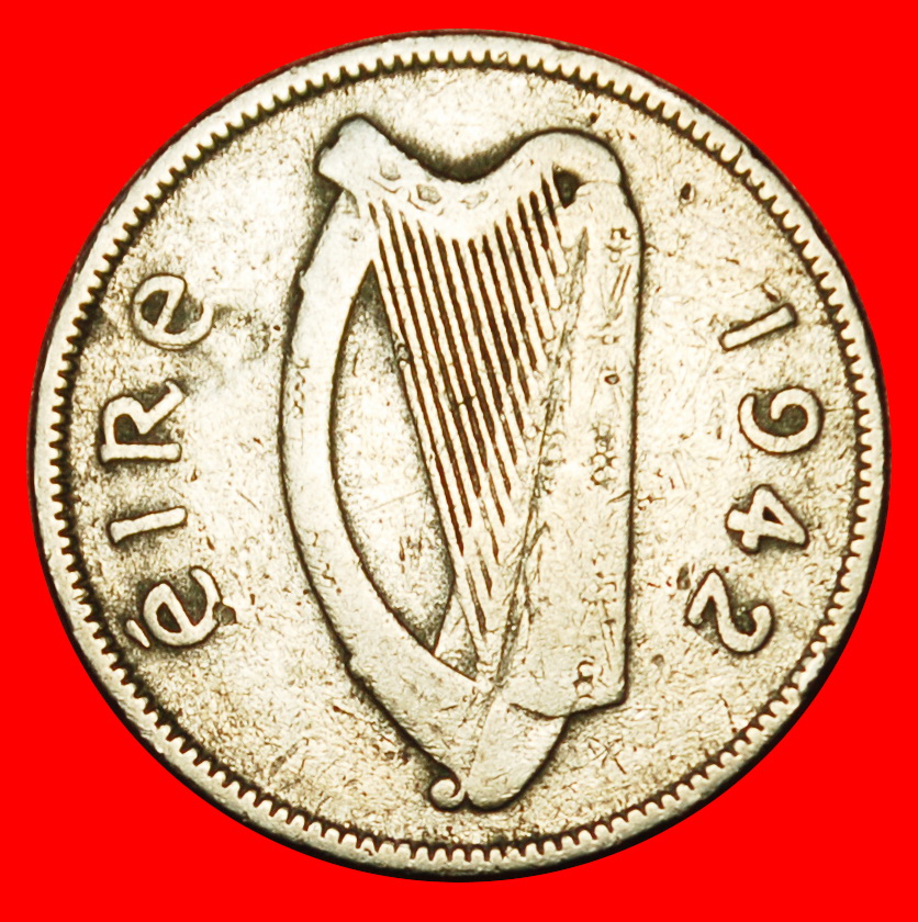  Ⰶ GROSSBRITANNIEN (1942-1969): IRLAND★ 6 PENCE 1942 KRIEGSZEIT (1939-1945) WOLFSHUND★OHNE VORBEHALT!   