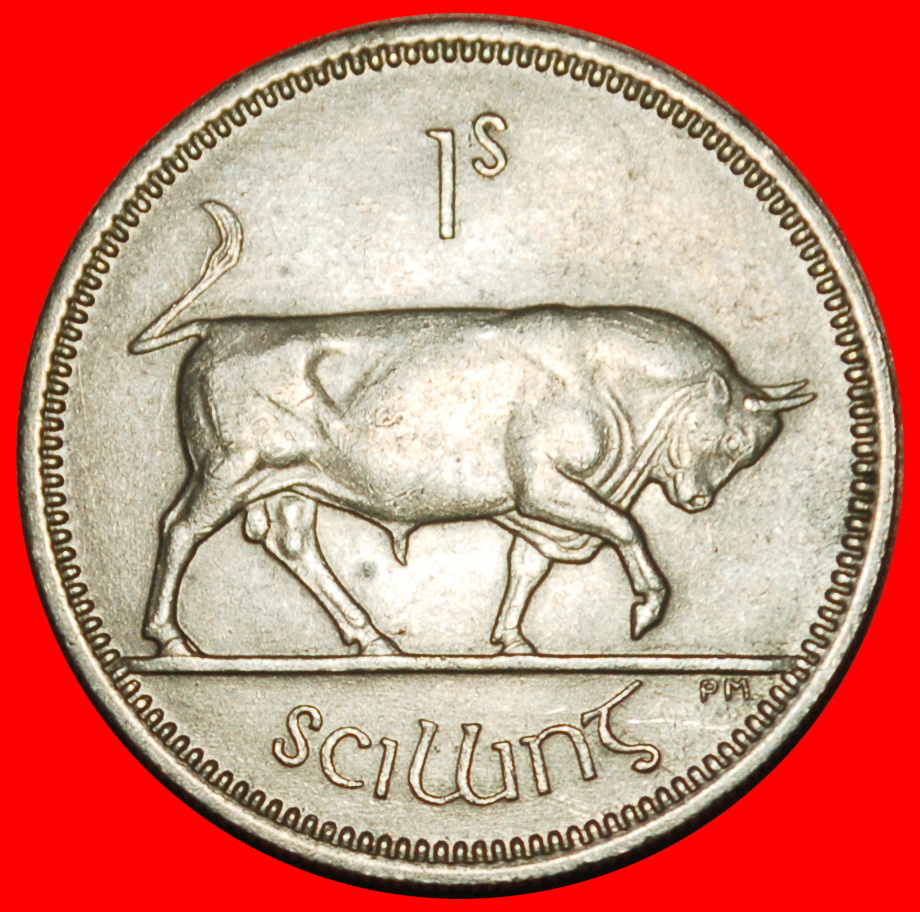  Ⰶ GROSSBRITANNIEN (1951-1968): IRLAND ★ 1 SHILLING 1963 STIER! ★OHNE VORBEHALT!   