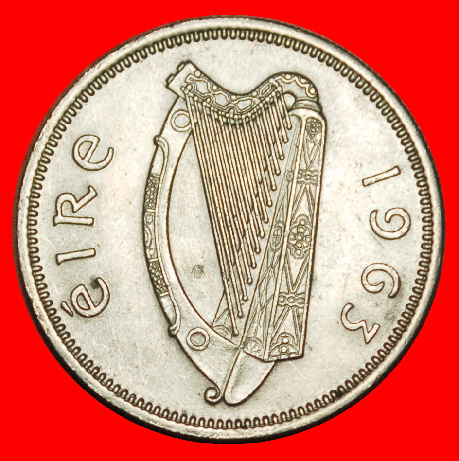  Ⰶ GROSSBRITANNIEN (1951-1968): IRLAND ★ 1 SHILLING 1963 STIER! ★OHNE VORBEHALT!   