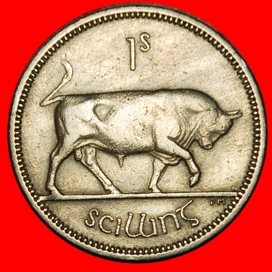  Ⰶ GROSSBRITANNIEN (1951-1968): IRLAND ★ 1 SHILLING 1964 STIER! ★OHNE VORBEHALT!   